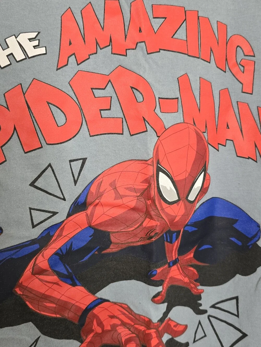 Marvel Spider-Man T-Shirt Boys M 7/8 Blue Graphic Amazing Superhero Cotton Youth
